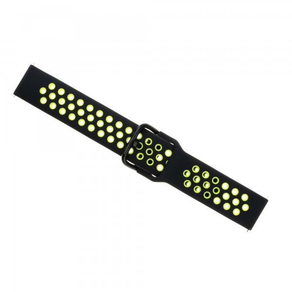 Fixed Samsung Galaxy Watch 20mm Armband Sport Silicone Strap Black Lime