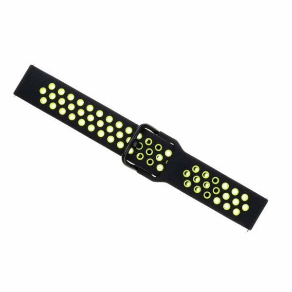 Fixed Samsung Galaxy Watch 22mm Armband Sport Silicone Strap Black Lime