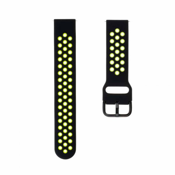 Fixed Samsung Galaxy Watch 22mm Armband Sport Silicone Strap Black Lime