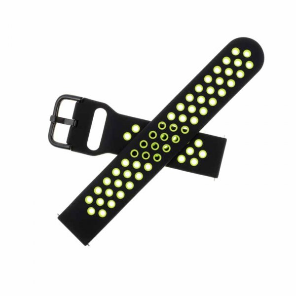 Fixed Samsung Galaxy Watch 22mm Armband Sport Silicone Strap Black Lime