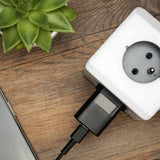Fixed Laddare med Kabel Mini PD Travel Charger Kit USB-C/Lightning 20W Svart