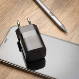 Fixed Laddare med Kabel Mini PD Travel Charger Kit USB-C/Lightning 20W Svart