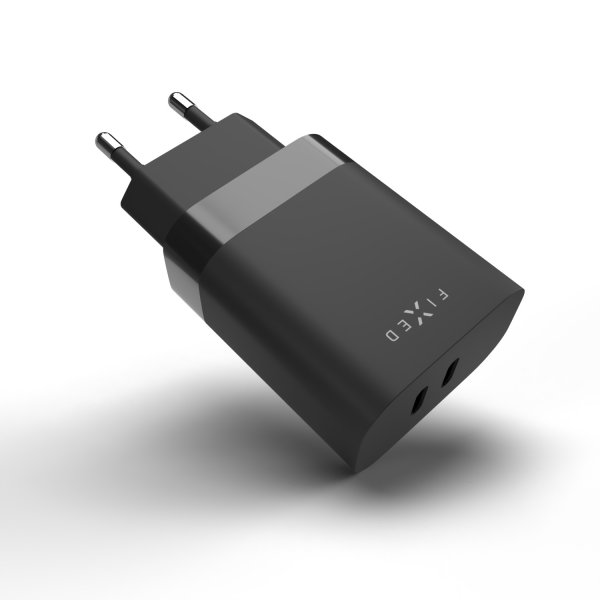 Fixed Laddare PD Travel Charger 2xUSB-C 35W Svart