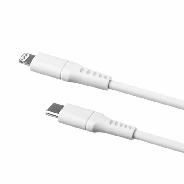 Fixed Kabel Liquid Silicone USB-C/Lightning 0.5m Vit