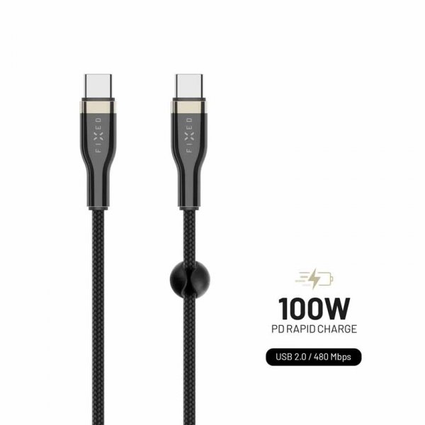 Fixed Kabel METAL Series USB-C/USB-C 1.2m Svart
