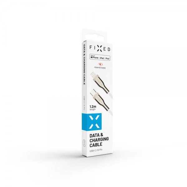 Fixed Kabel METAL Series USB-C/Lightning 1.2m Vit
