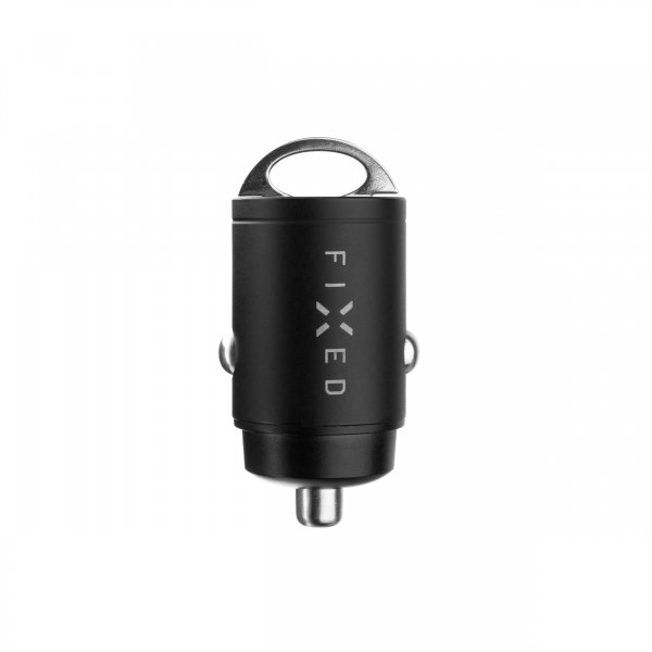 Fixed Billaddare med USB-C Kabel 1.2m 2xUSB-C 30W Svart
