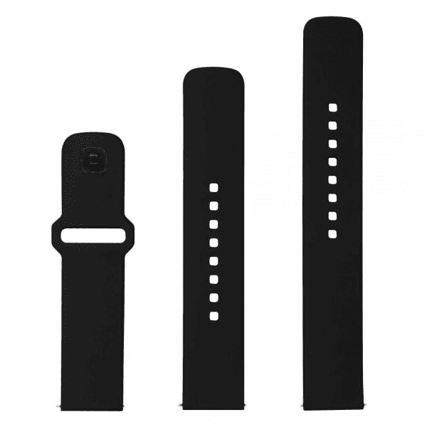 Fixed Samsung Galaxy Watch 20mm Armband Silicone Sporty Strap Svart