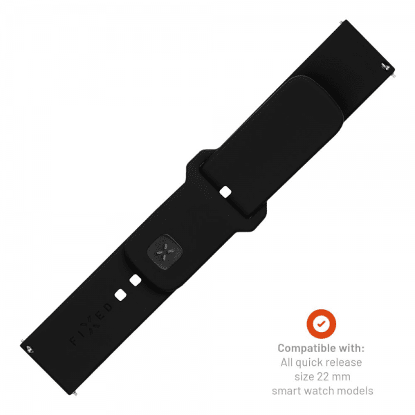 Fixed Samsung Galaxy Watch 22mm Armband Silicone Sporty Strap Svart