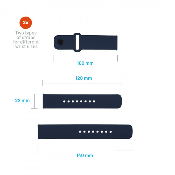 Fixed Samsung Galaxy Watch 22mm Armband Silicone Sporty Strap Blå