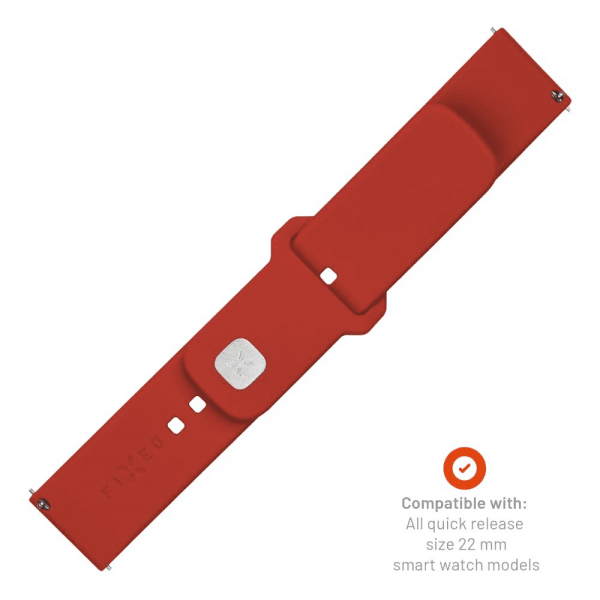 Fixed Samsung Galaxy Watch 22mm Armband Silicone Sporty Strap Röd
