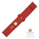 Fixed Samsung Galaxy Watch 22mm Armband Silicone Sporty Strap Röd