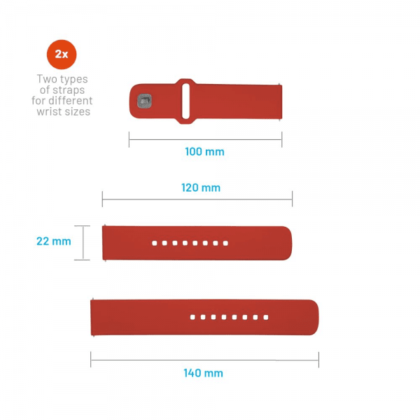 Fixed Samsung Galaxy Watch 22mm Armband Silicone Sporty Strap Röd