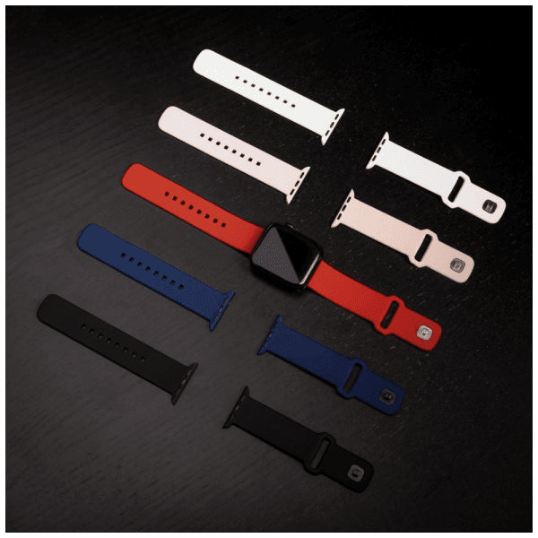 Fixed Apple Watch 38/40/41/42mm Armband Silicone Sporty Strap Svart