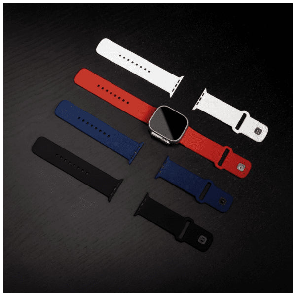 Fixed Apple Watch Ultra 49mm Armband Silicone Sporty Strap Röd