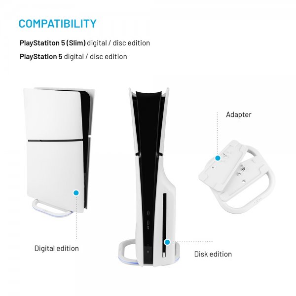Fixed LED multiljus Stativ för PS5/PS5 Slim