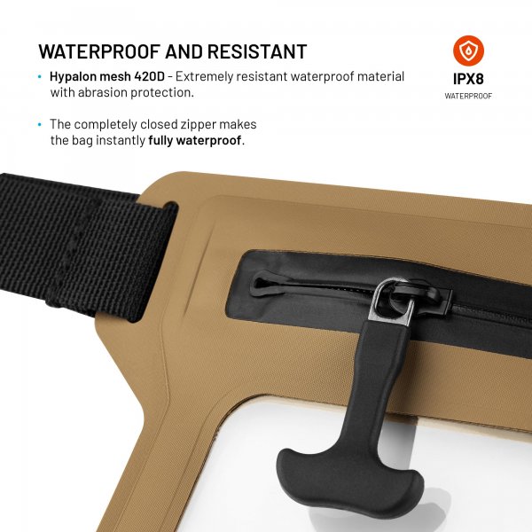 Fixed Vattentåligt Fodral till Mobiltelefon Dry Belt Khaki