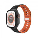 Fixed Apple Watch 42/44/45/46mm Armband Silicone Magnetic Strap Svart