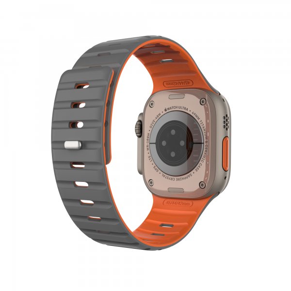 Fixed Apple Watch 42/44/45/46mm Armband Silicone Magnetic Strap Grå