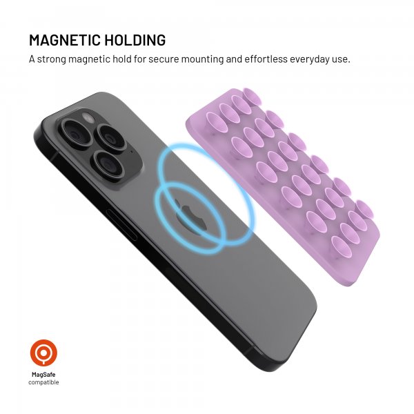 Fixed MagSafe-hållare med Sugkoppar MagMate Rosa