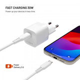 Fixed Laddare Mini PD 30W GaN USB-C Vit