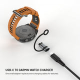 Fixed Garmin Smartwatch Laddningsadapter USB-C Svart