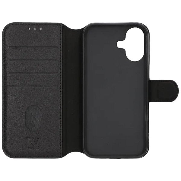 Rvelon iPhone 17 Fodral Äkta Läder Svart