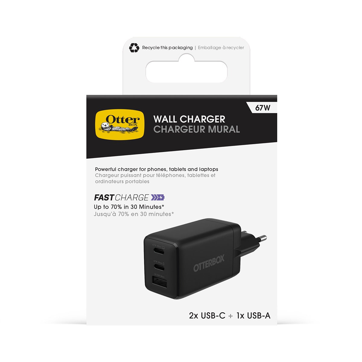 Otterbox Laddare Fast Charge Standard USB-C 67W Svart