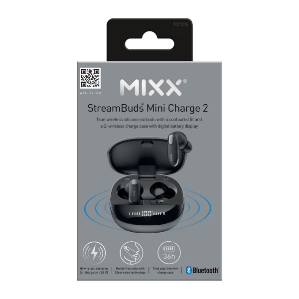 Mixx Trådlösa Hörlurar StreamBuds Mini Charge 2 Svart