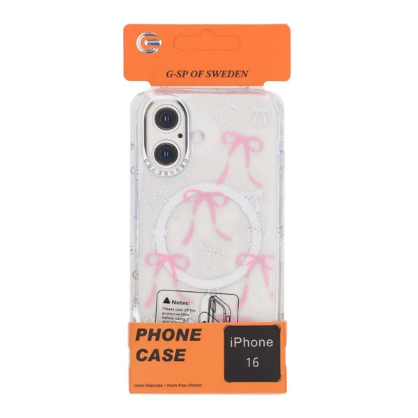 iPhone 16 Skal Mönster MagSafe Rosett