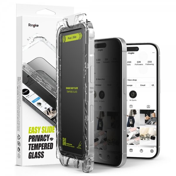 Ringke iPhone 16 Pro Skärmskydd Easy Slide Privacy 2-pack