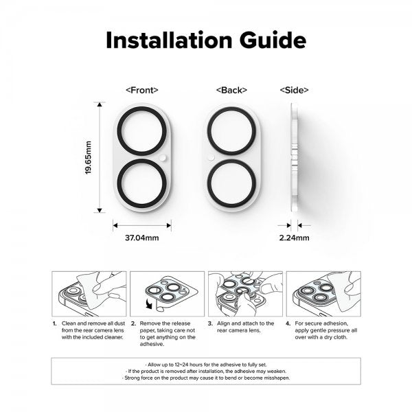 Ringke iPhone 16/iPhone 16 Plus Kameraskydd Camera Protector Glass 2-pack