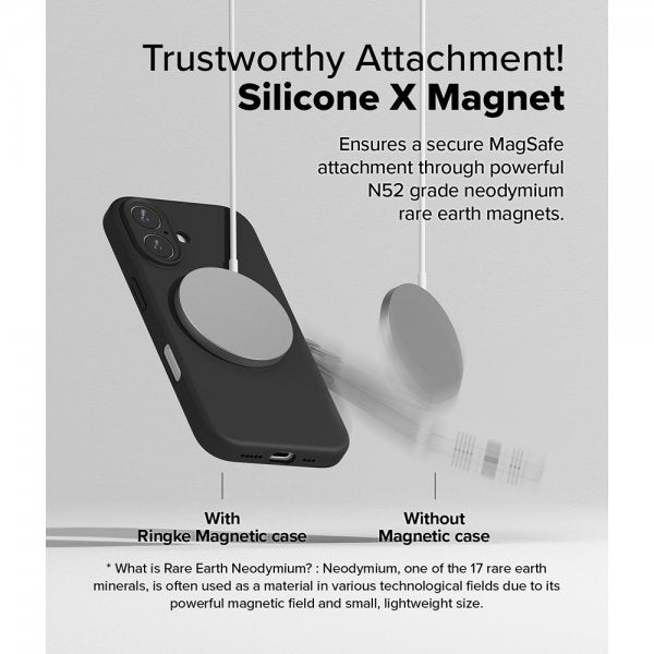 Ringke iPhone 16 Skal Silicone Magnetic Svart