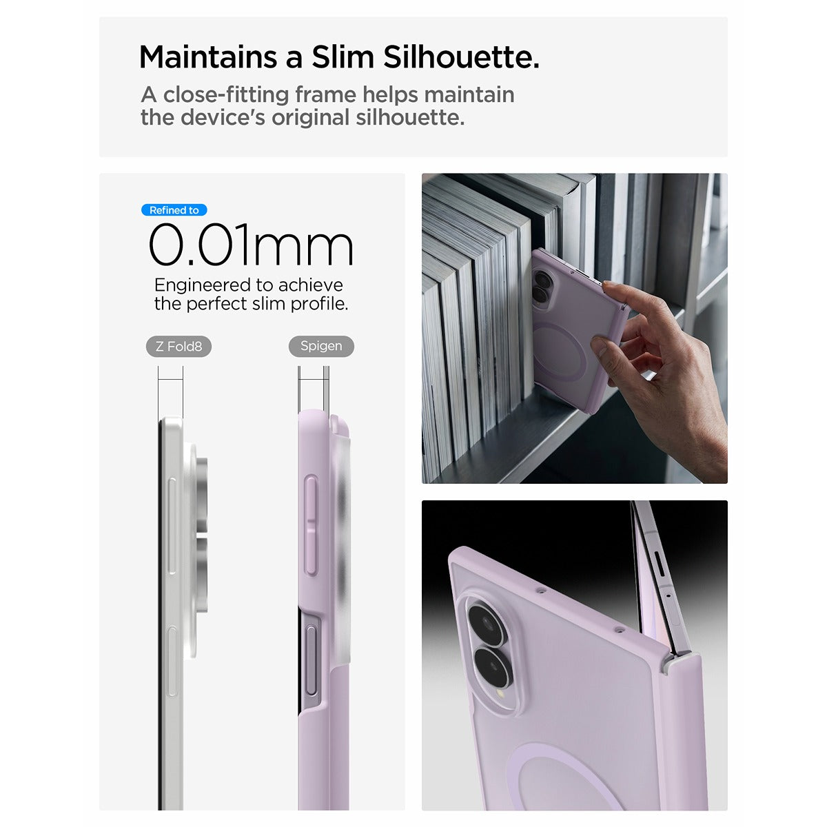 Spigen Samsung Galaxy Z Fold 8 Skal Air Skin Zero MagFit Frost Lavender