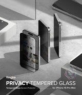 Ringke iPhone 15 Pro Max Skärmskydd Privacy Tempered Glass Installation Jig