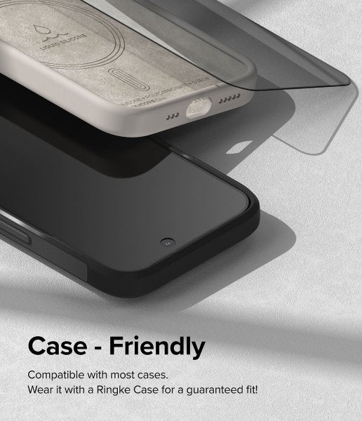 Ringke iPhone 15 Pro Skärmskydd Privacy Tempered Glass Installation Jig