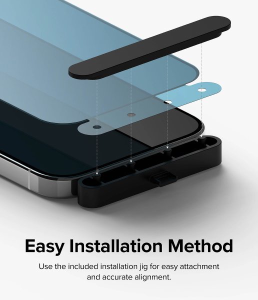 Ringke iPhone 15 Pro Skärmskydd Privacy Tempered Glass Installation Jig