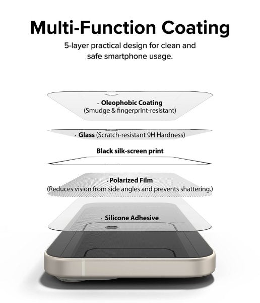 Ringke iPhone 15 Skärmskydd Privacy Tempered Glass Installation Jig