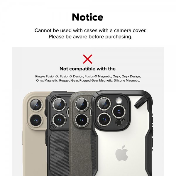 Ringke iPhone 16 Pro/16 Pro Max Kameraskydd Camera Protector Glass 2-pack