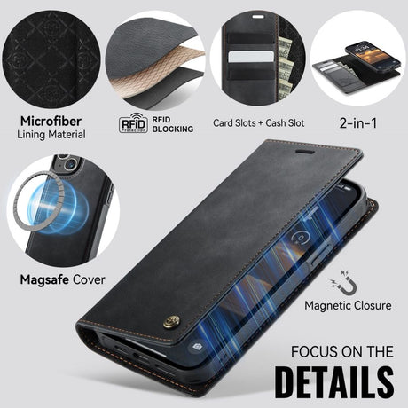 CaseMe iPhone 15 Fodral C49 Series Svart