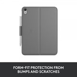 Logitech iPad 10.9 (gen 10)/iPad 11 (A16) Fodral med Tangentbord Slim Folio Oxford Grey Nordic