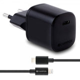 Champion Laddare med Kabel Fast Charger Kit USB-C till Lightning 20W Svart