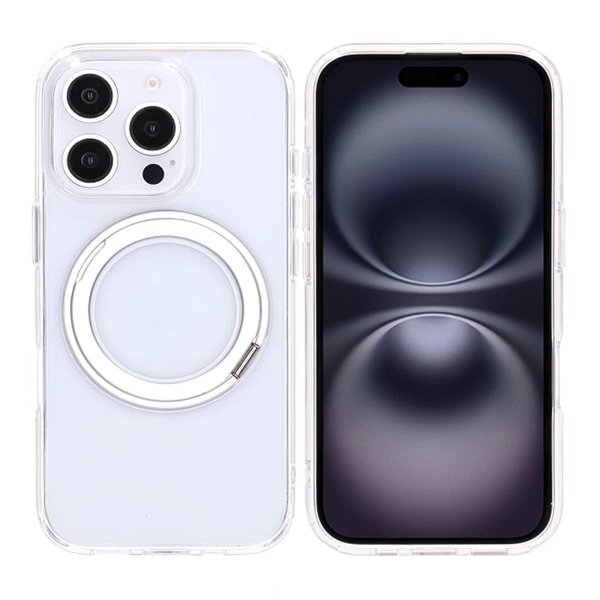 iPhone 16 Pro Skal Roterbart MagSafe Stativ Transparent