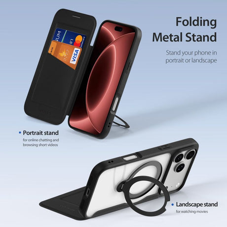 Dux Ducis iPhone 17 Pro Max/18 Pro Max Fodral Skin X Pro Series Kickstand MagSafe Svart