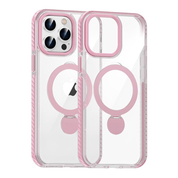 iPhone 15 Pro Skal Ringstativ MagSafe Rosa