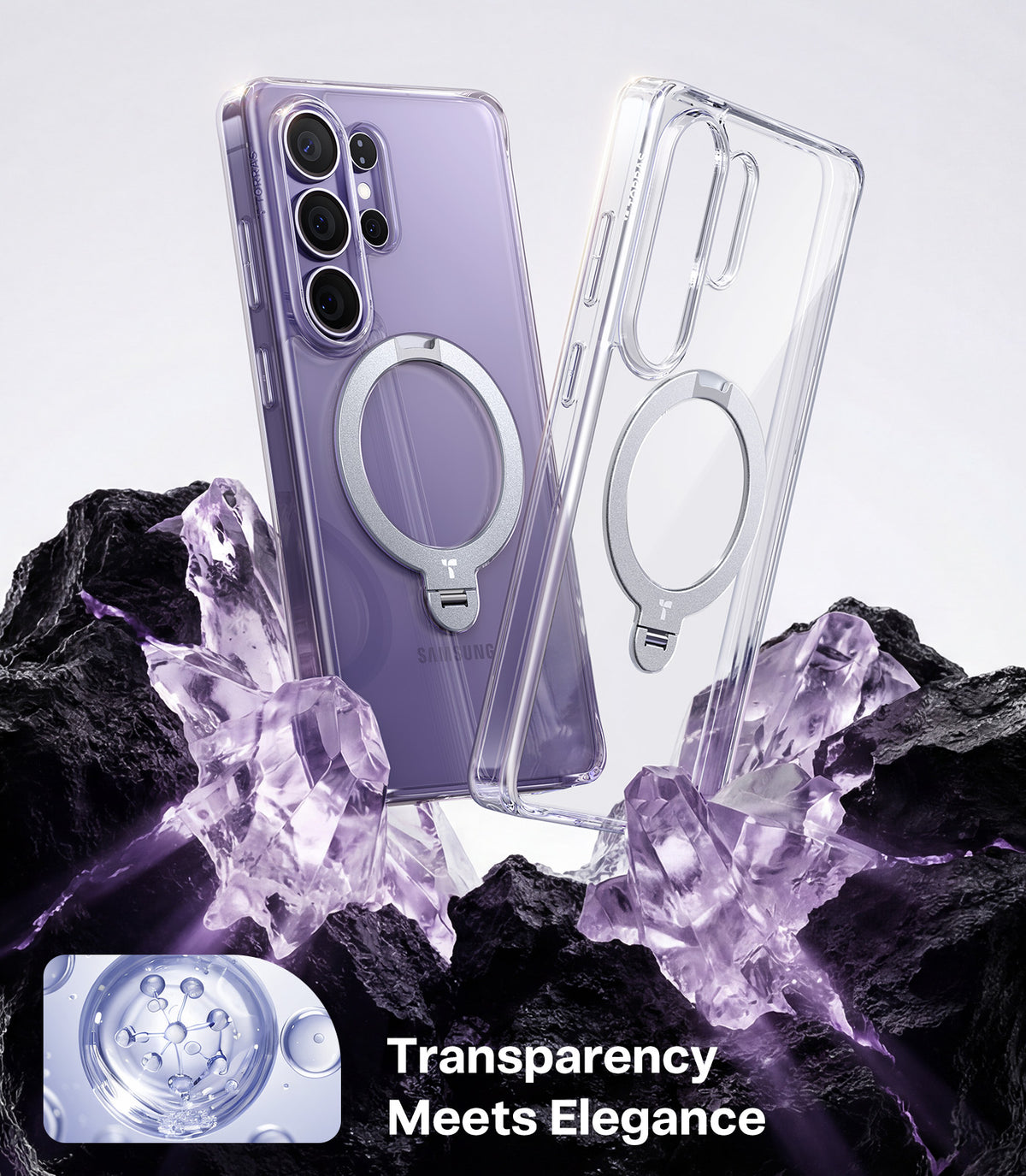 Torras Samsung Galaxy S26 Ultra Skal Ostand Q3 Spin Transparent