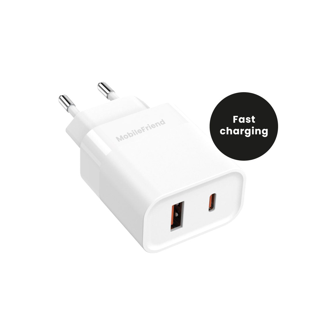 MobileFriend Laddare USB-A & USB-C 30W