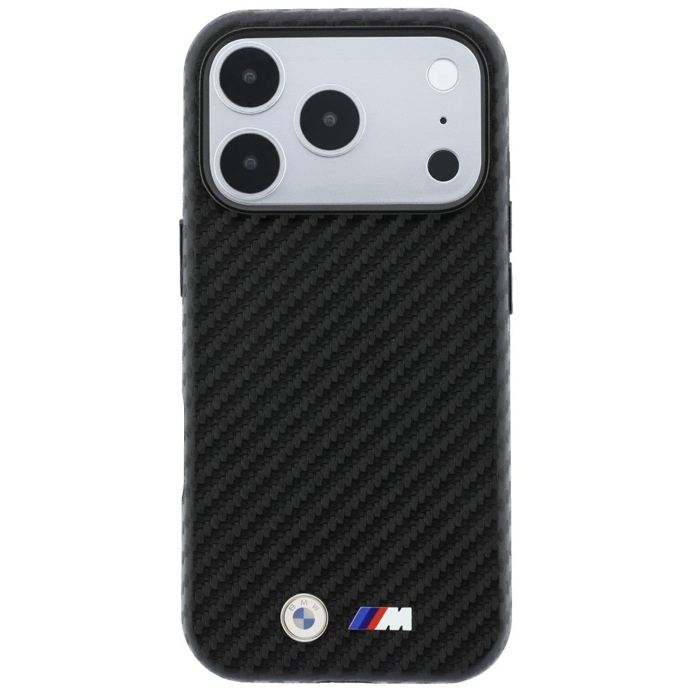BMW iPhone 18 Pro Skal M Carbon Metal Logo Svart