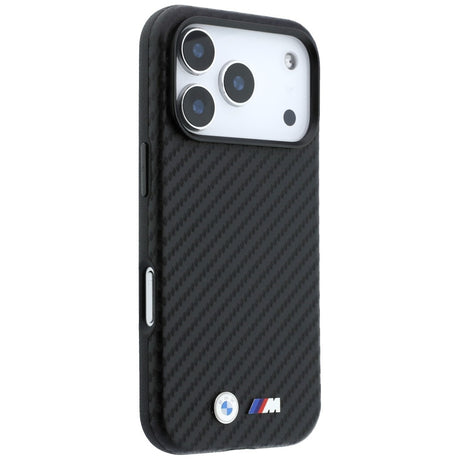 BMW iPhone 18 Pro Skal M Carbon Metal Logo Svart