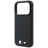 BMW iPhone 18 Pro Skal M Carbon Metal Logo Svart